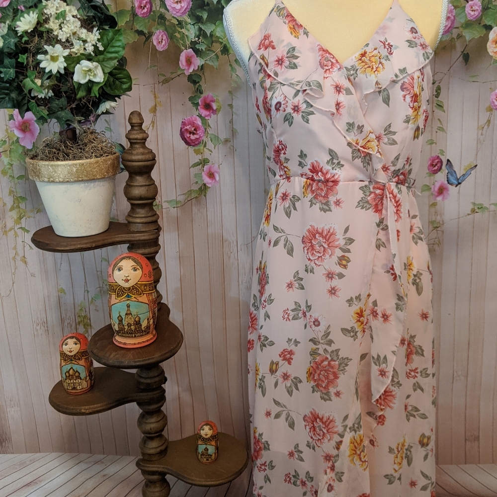 No Boundaries Women's Long Floral Dress - Picture 5 of 10